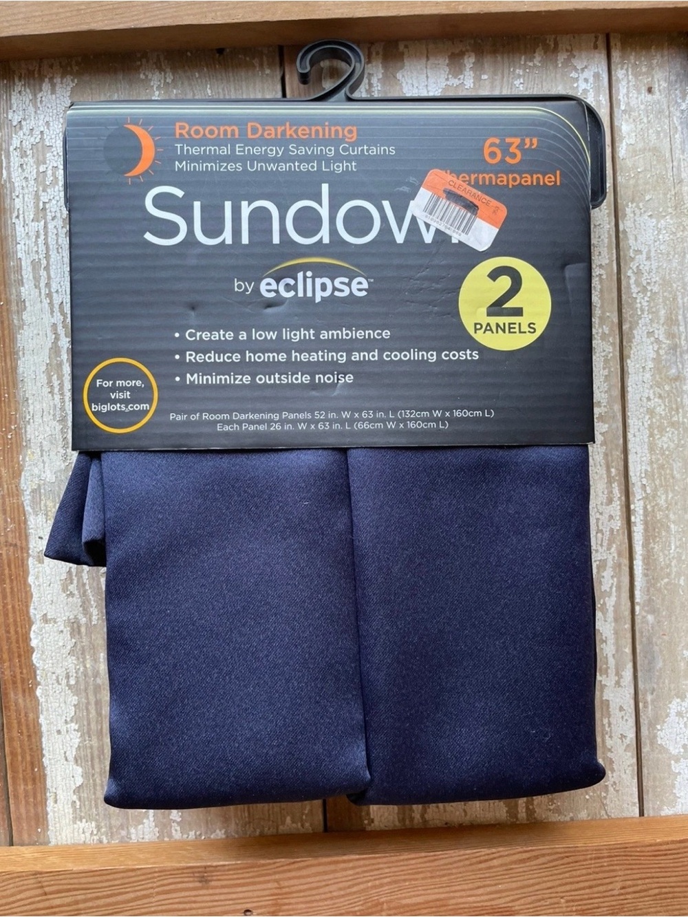 Eclipse Sundown Room Darkening Curtain Panels - Navy Blue